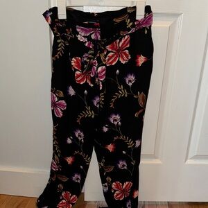 Floral Black Dress Pants